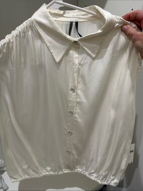 Women’s Cream Button-Front Blouse
